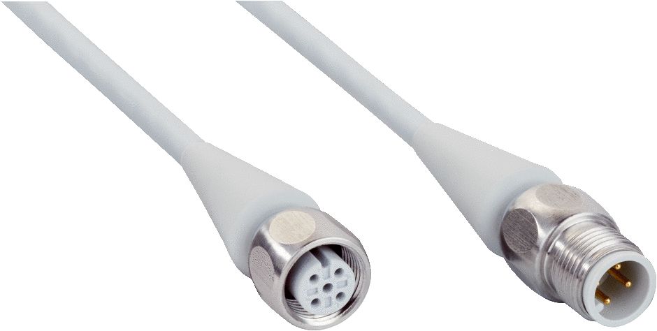 SICK Female 4 way M12 to Male 4 way M12 Sensor Actuator Cable, 2 m