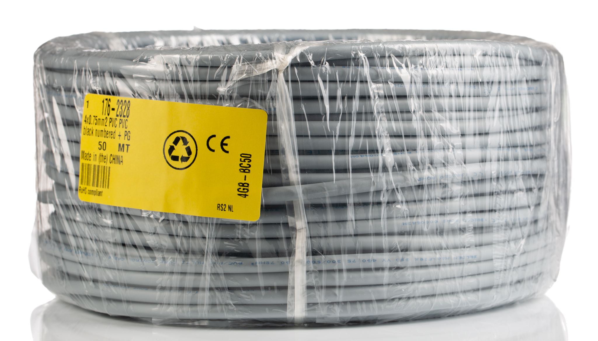 Belden YY Control Cable, 4 Cores 0.75mm², Unscreened, 50 m, Grey Polyvinyl Chloride Sheath