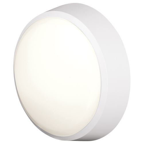 4lite UK Round Round LED Bulkhead Light, 12 W, 220V, 240 V Lamp Supplied, IP54, Pylus