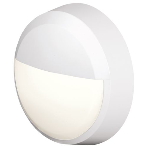 4lite UK Round Round LED Bulkhead Light, 12 W, 220V, 240 V Lamp Supplied, IP54, Pylus
