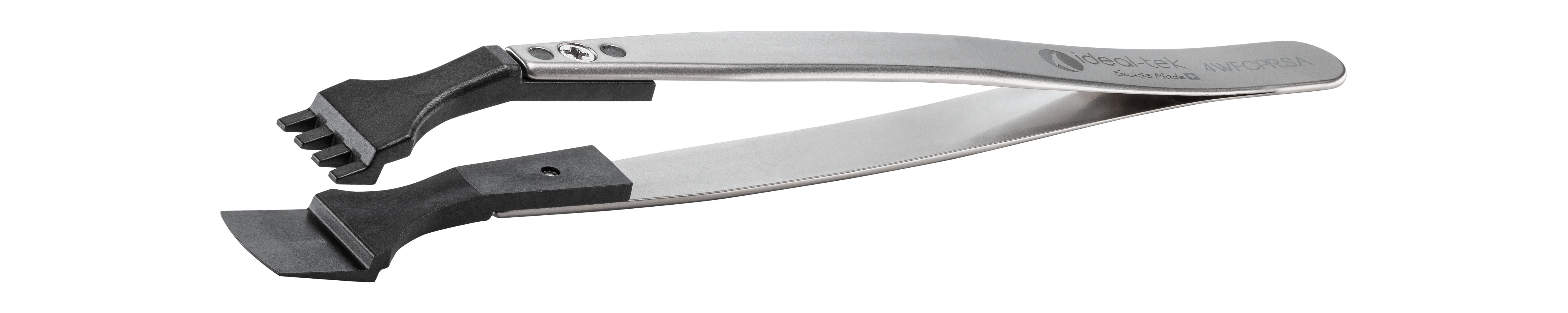 ideal-tek 130mm Stainless Steel, Polyetheretherketone Flat ESD Safe Tweezer
