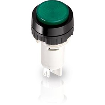 RAFI Panel Mount Indicator Lens Round Style, Green, 22.3 mm diameter, 22.3 mm Long
