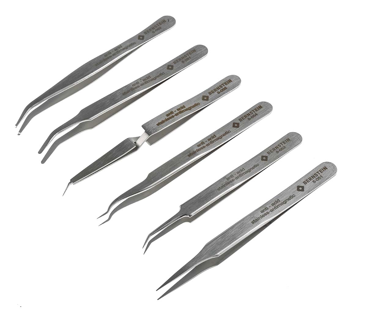 5-050 Bernstein Stainless Steel ESD Safe Tweezer Set