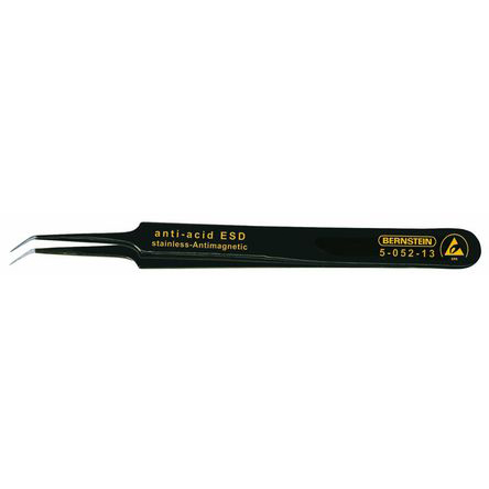 Bernstein 110mm Stainless Steel Pointed ESD Safe Tweezer