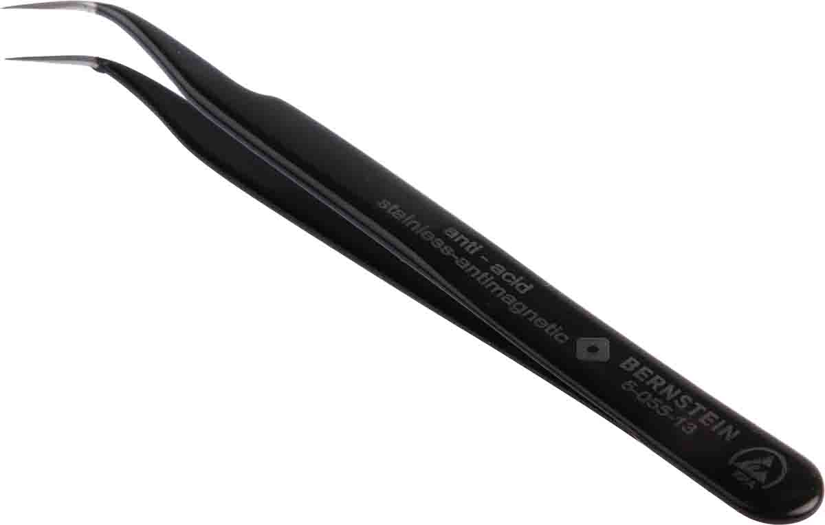 Bernstein 120mm Stainless Steel Sickle ESD Safe Tweezer