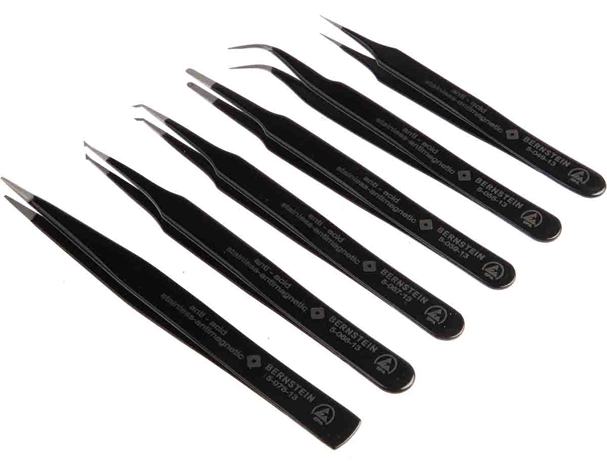 5-060 Bernstein Steel ESD Safe Tweezer Set