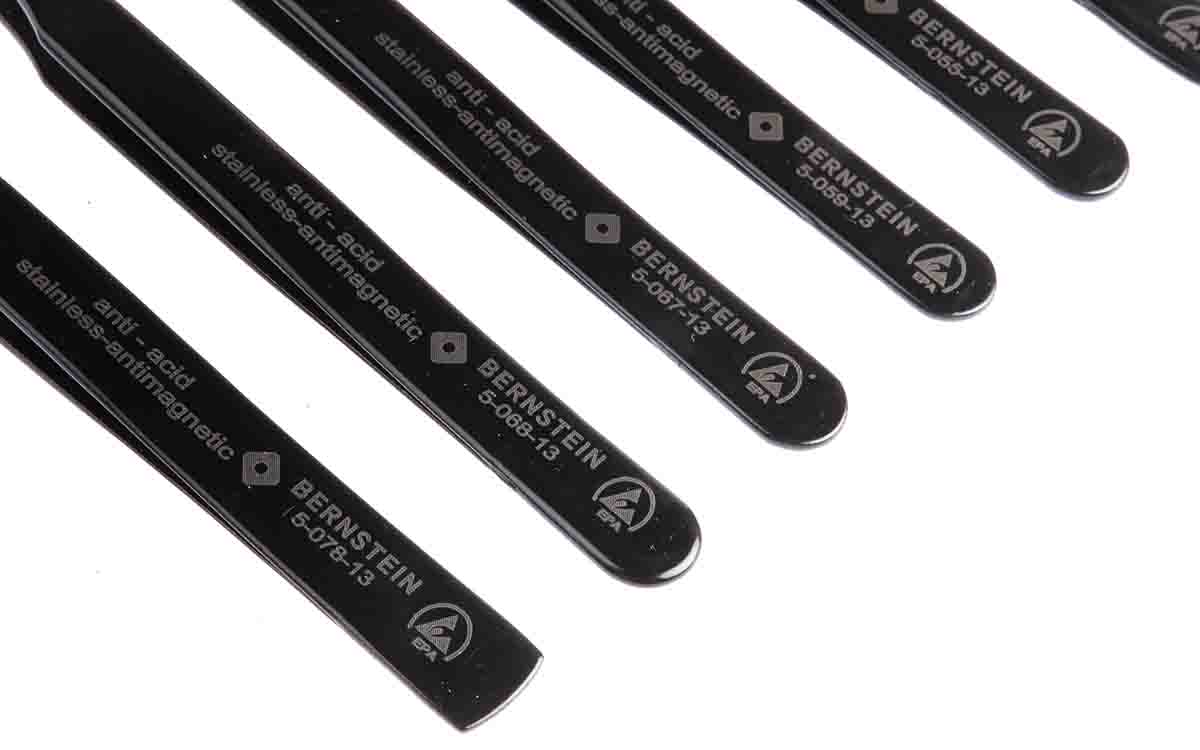 5-060 Bernstein Steel ESD Safe Tweezer Set