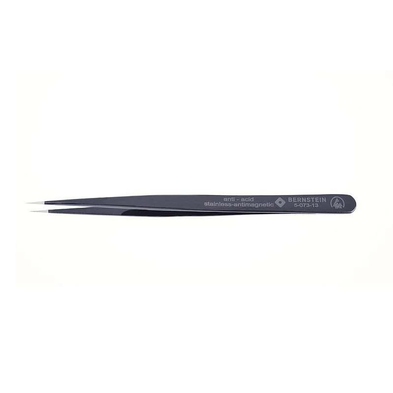Bernstein 140mm Stainless Steel Pointed ESD Safe Tweezer