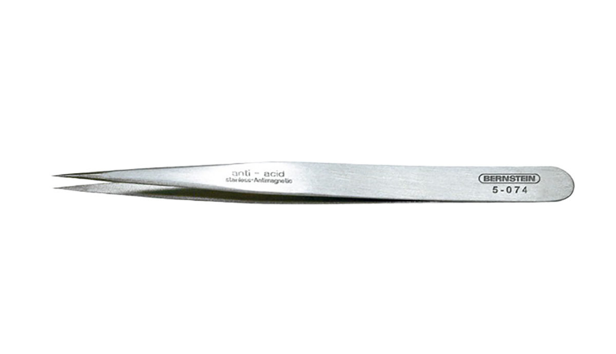 Bernstein 120mm Stainless Steel Pointed ESD Safe Tweezer
