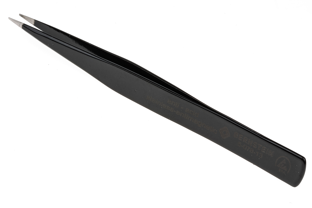 Bernstein 130mm Stainless Steel Chisel ESD Safe Tweezer