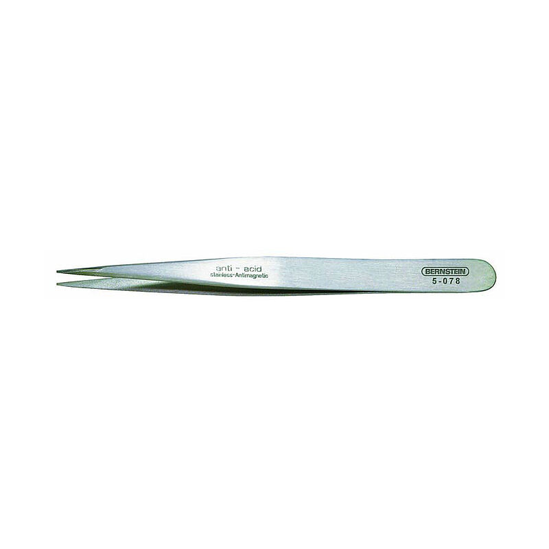 Bernstein 130mm Stainless Steel Straight ESD Safe Tweezer