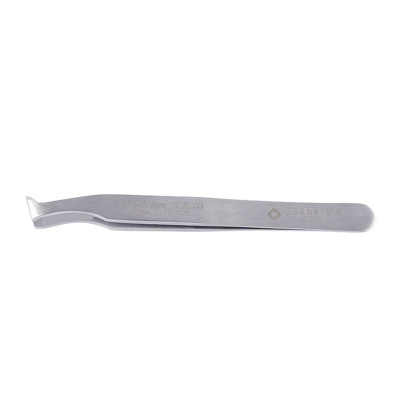 Bernstein 115mm Carbon Steel Angled ESD Safe Tweezer