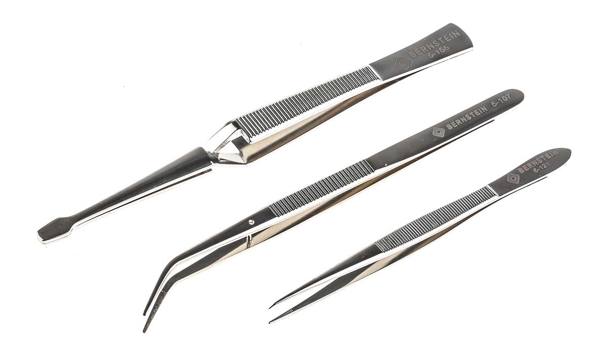 Bernstein Steel ESD Safe Tweezer Set