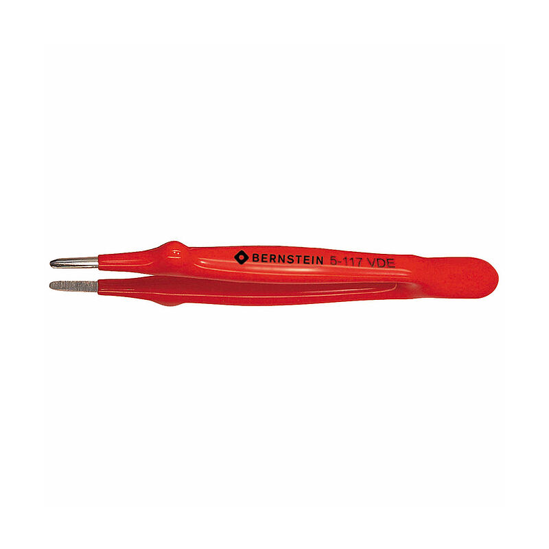 Bernstein 145mm Steel Rounded ESD Safe Tweezer