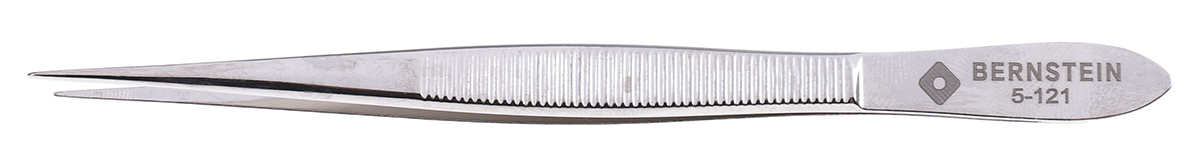 Bernstein 120mm Nickel Plated Steel Narrow, Serrated ESD Safe Tweezer