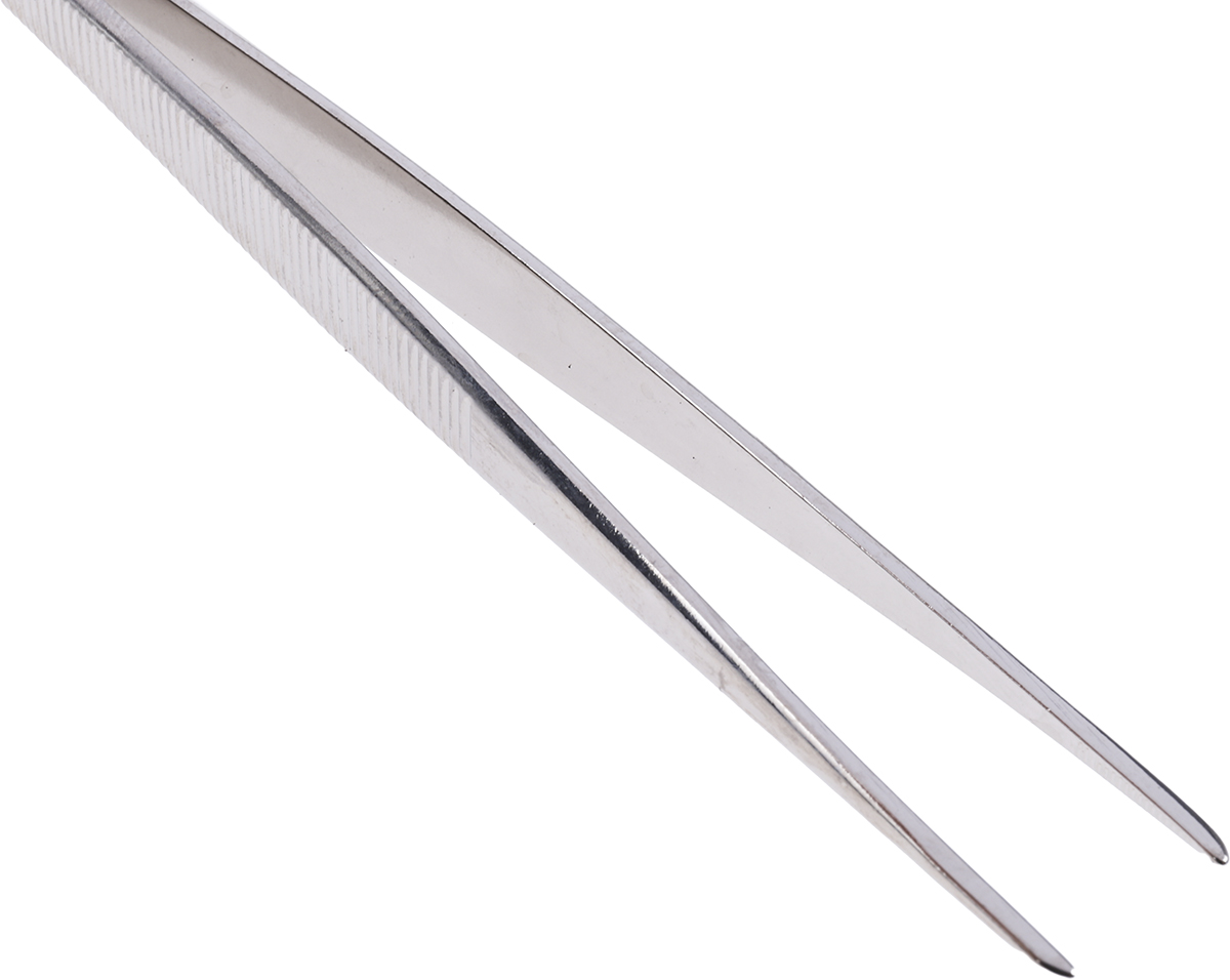 5-121 Bernstein 120mm Nickel Plated Steel Narrow, Serrated ESD Safe Tweezer