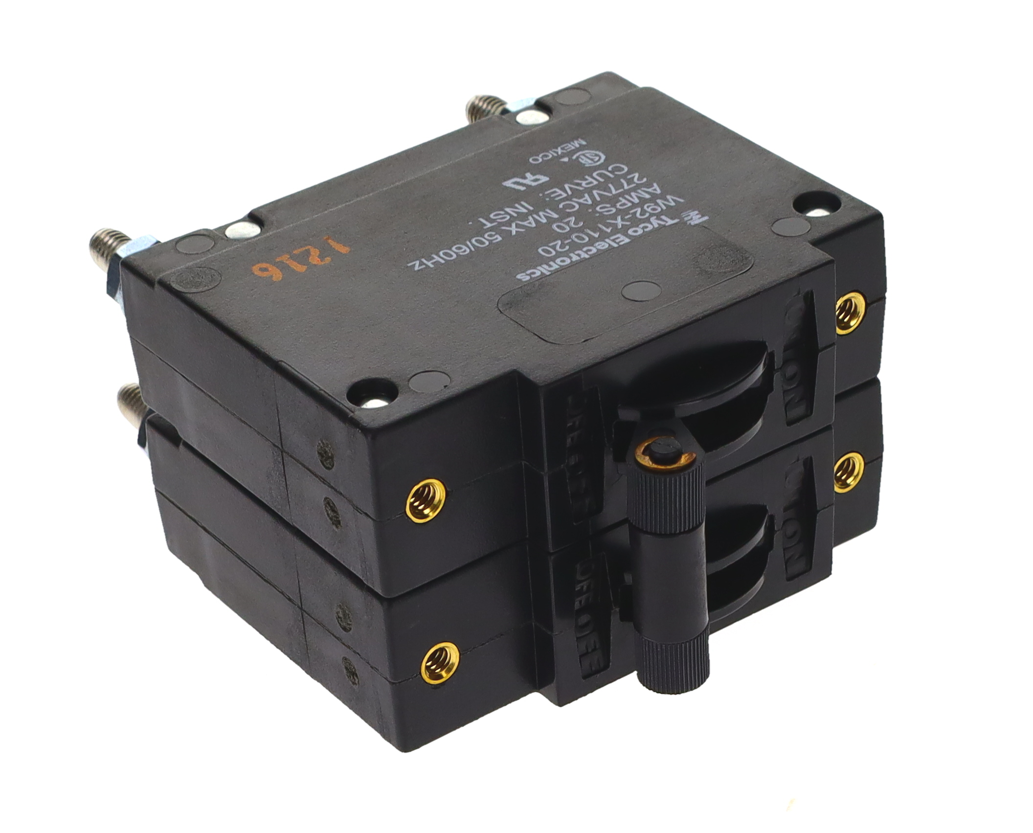 TE Connectivity Potter & Brumfield Circuit Breaker - 2-Pole, Panel, 20A Current Rating, 5000 A, 277V ac