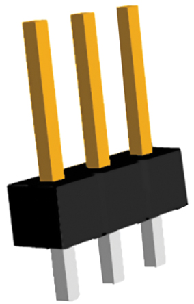 TE Connectivity AMPMODU MOD II Series Straight Through Hole Pin Header, 3 Contact(s), 2.54 mm Pitch, 1 Row, Unshrouded