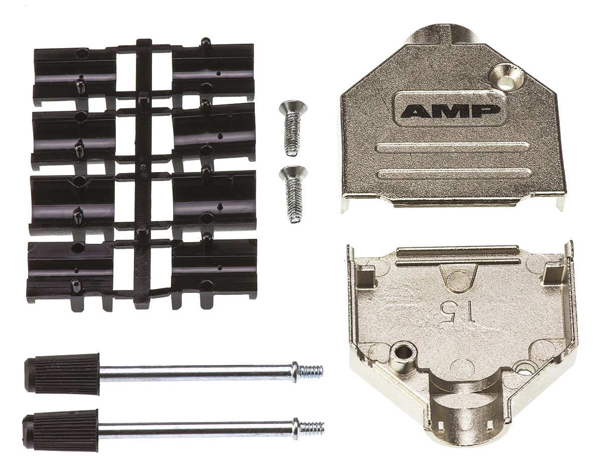 5-1478762-2 TE Connectivity ADK Series Zinc Straight D-Sub Backshell, 15 Way Strain Relief