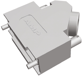 TE Connectivity ADK Series Zinc Angled D-Sub Backshell, 15 Way Strain Relief