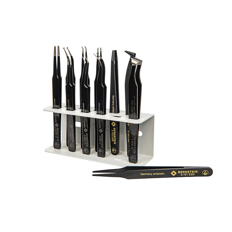 Bernstein 120mm Stainless Steel Pointed ESD Safe Tweezer