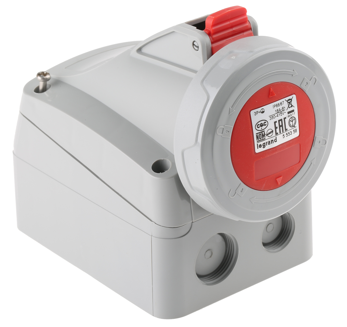 Legrand, P17 Tempra Pro IP66, IP67 Red Industrial Power Connector, Wall Mount, Rated At 16A, 415V