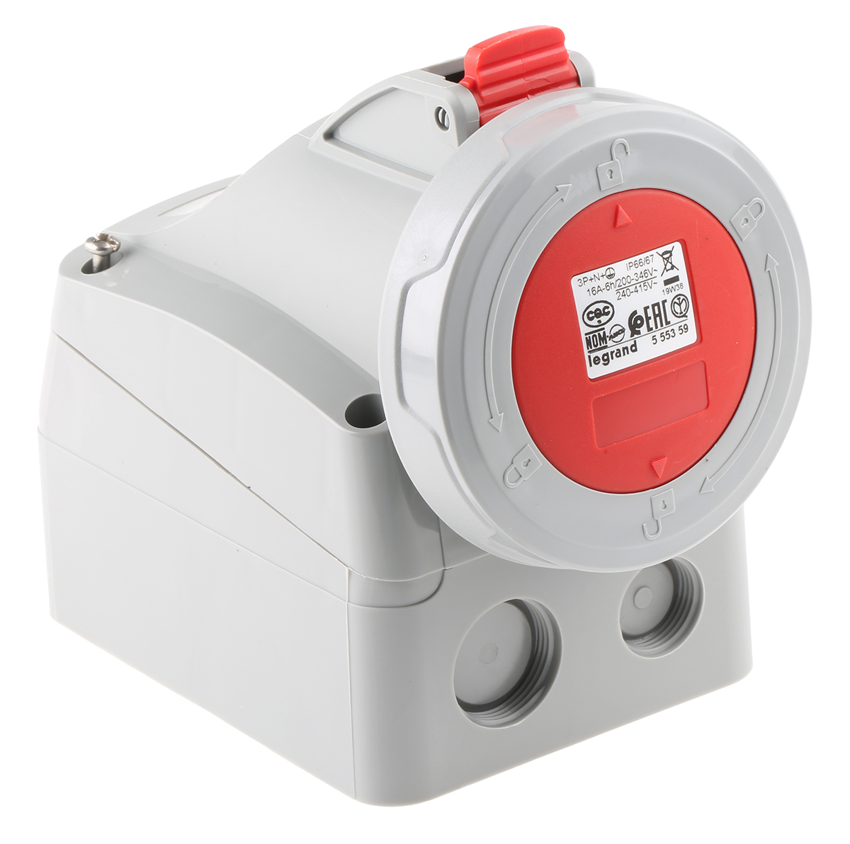 Legrand, P17 Tempra Pro IP66, IP67 Red Industrial Power Connector, Wall Mount, Rated At 16A, 415V