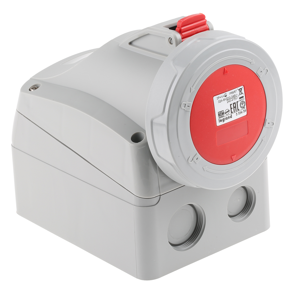 Legrand, P17 Tempra Pro IP66, IP67 Red Industrial Power Connector, Wall Mount, Rated At 32A, 415V