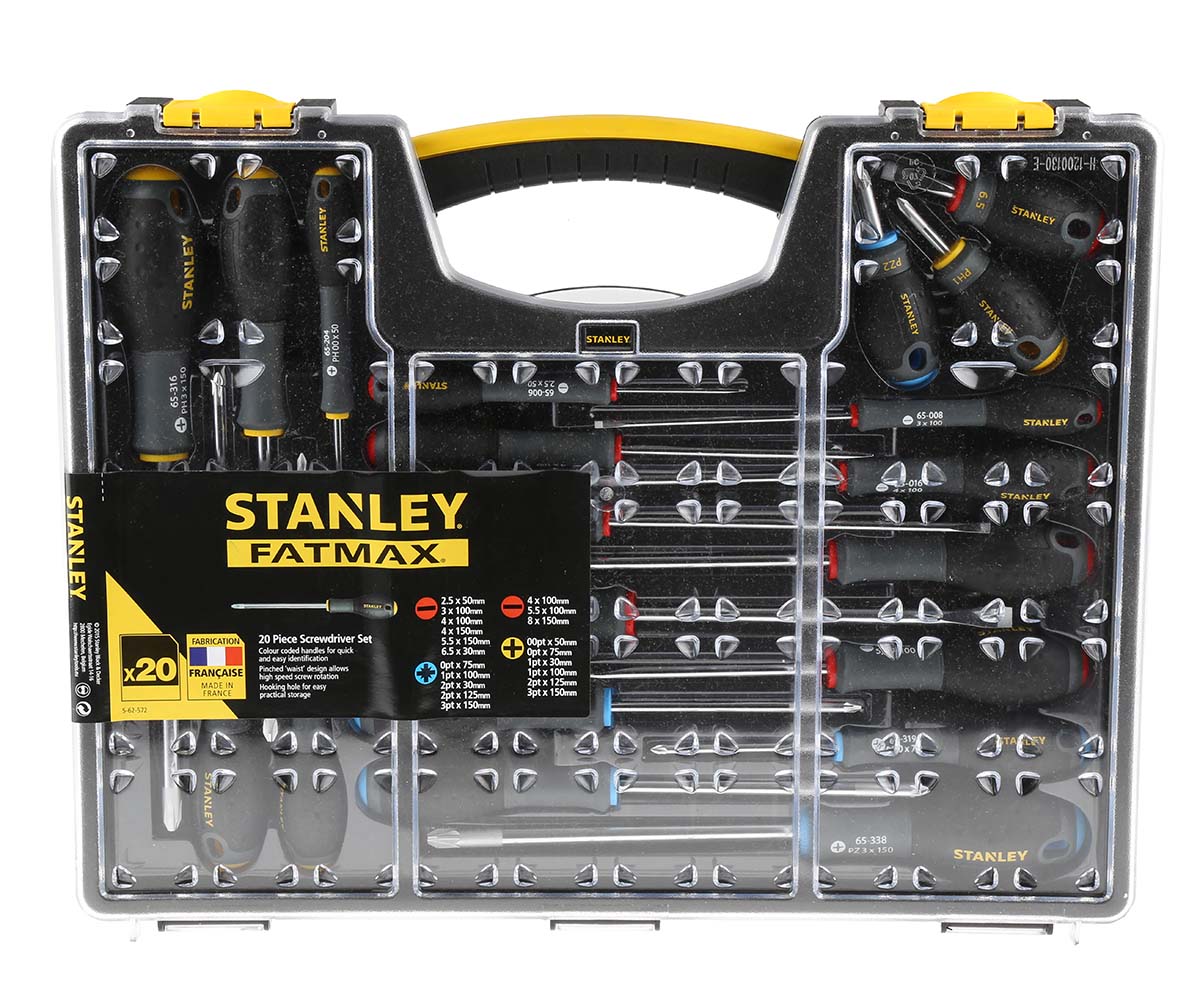 5-62-572 Stanley Tools Phillips, Pozidriv, Slotted Standard, 20-Piece