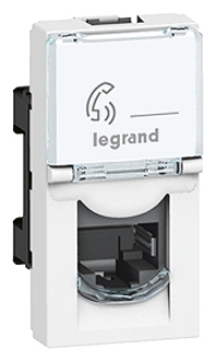 Legrand White, Silver Telephone Socket
