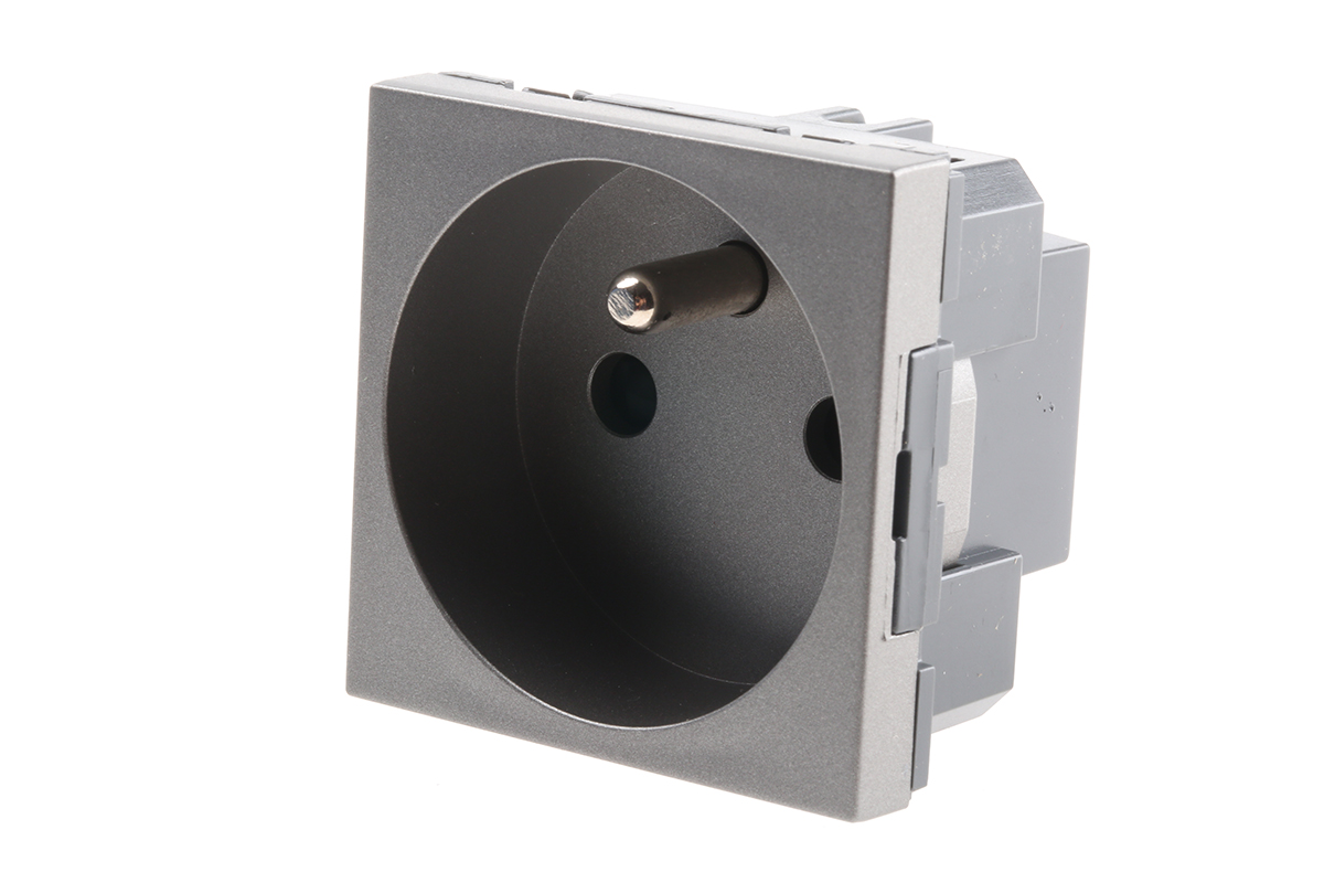 Legrand Arteor Orange, Red, White, Green, Silver 1 Gang Plug Socket, 16A Indoor, Type E
