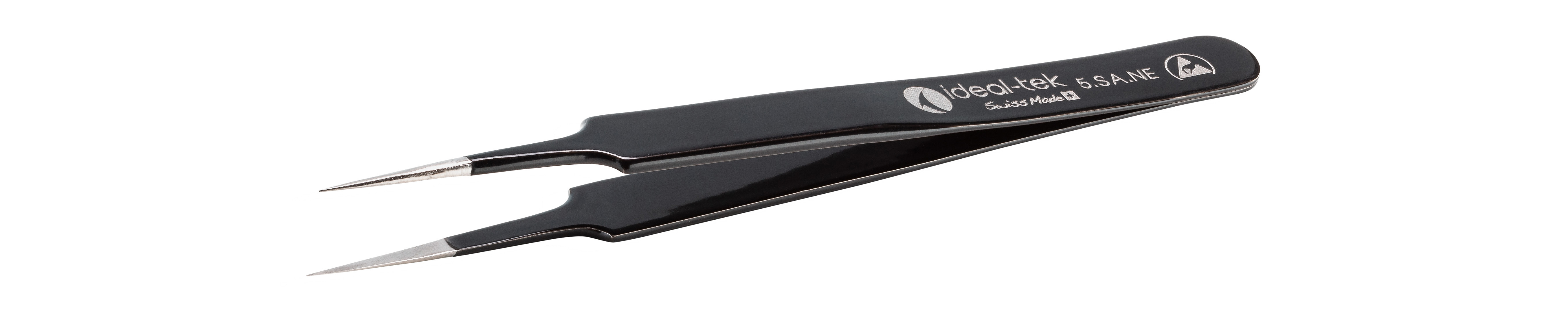 ideal-tek 110mm Stainless Steel Fine ESD Safe Tweezer