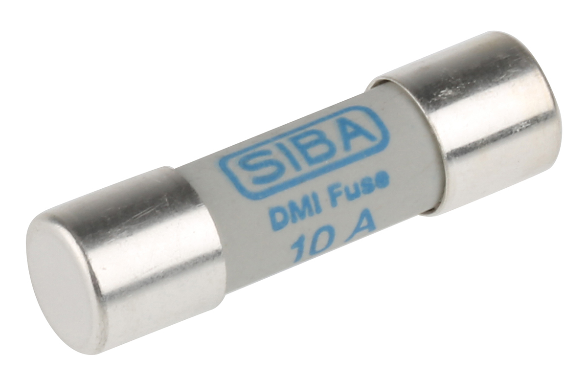 SIBA 10A Ceramic Cartridge Fuse, 10 x 38 mm