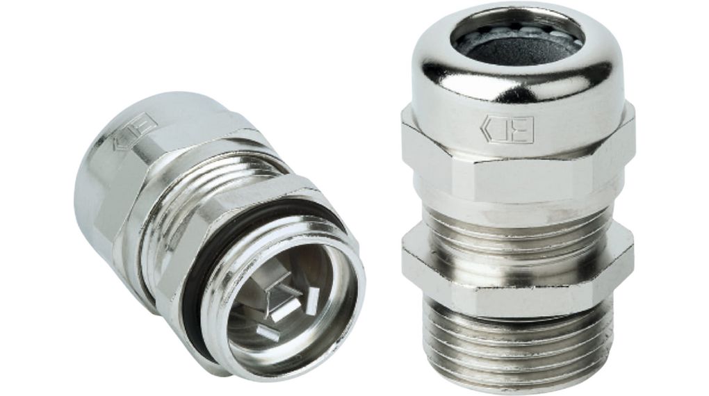 Jacobs Perfect Series Nickel Nickel Plated Brass Cable Gland, M25 Thread, 11 mm min., 16 mm max., IP68