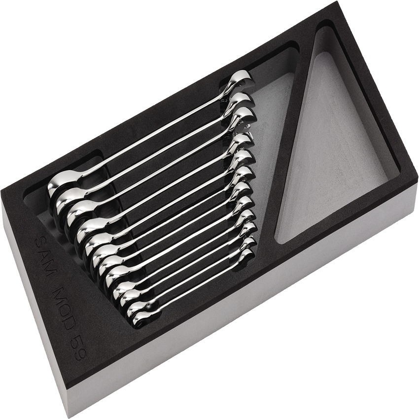 SAM 12-Piece Combination Spanner Set, 8 To 19 mm, Chrome Vanadium Steel