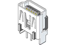 Molex Straight, Through Hole Female- 1 Port Type Mini USB Type B USB Connector USB 2.0