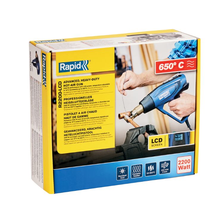 Rapid R2200-LCD 650 °C max Corded 2200 W, Type C - EU