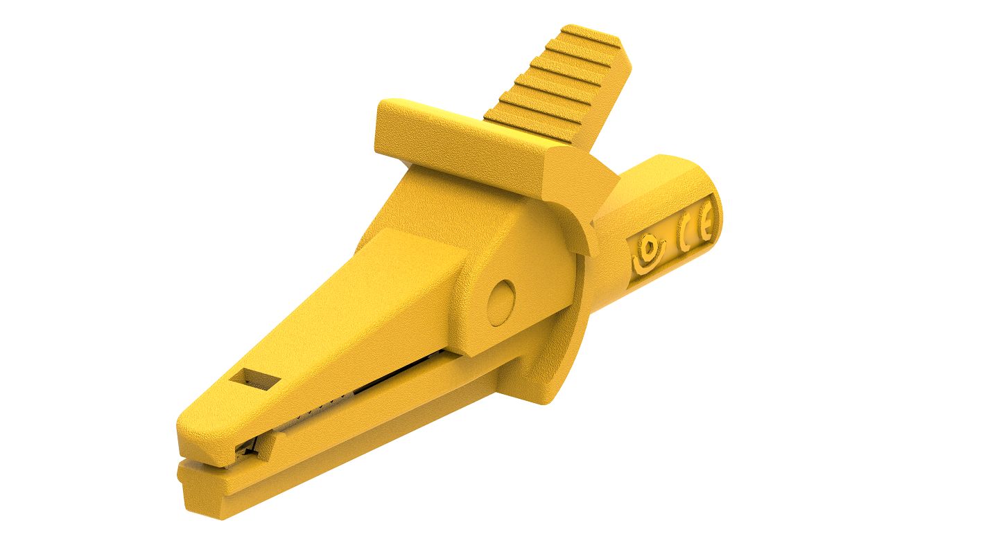 Electro PJP Alligator Clip, Nickel Plated Brass Contact, Yellow