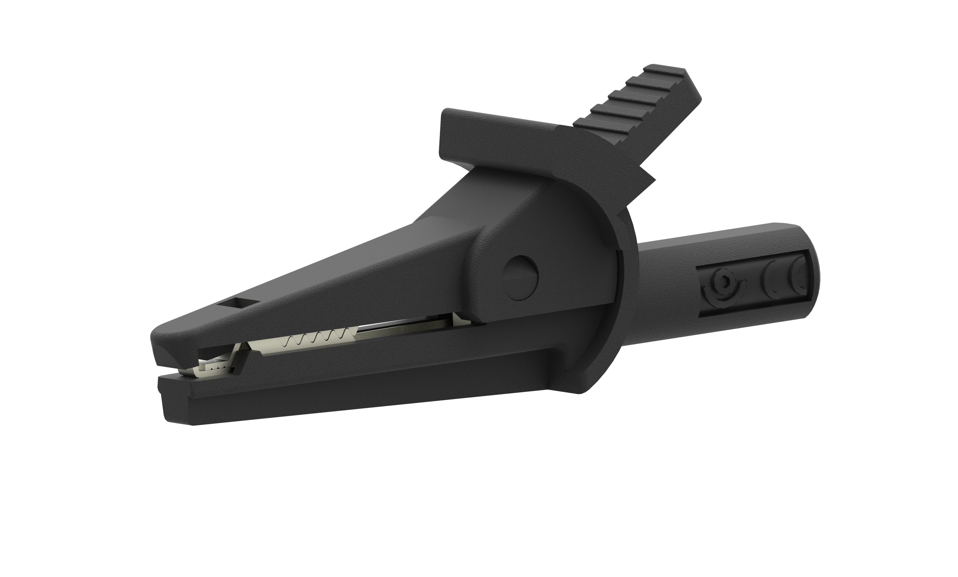 Electro PJP Alligator Clip, Nickel Plated Brass Contact, Black