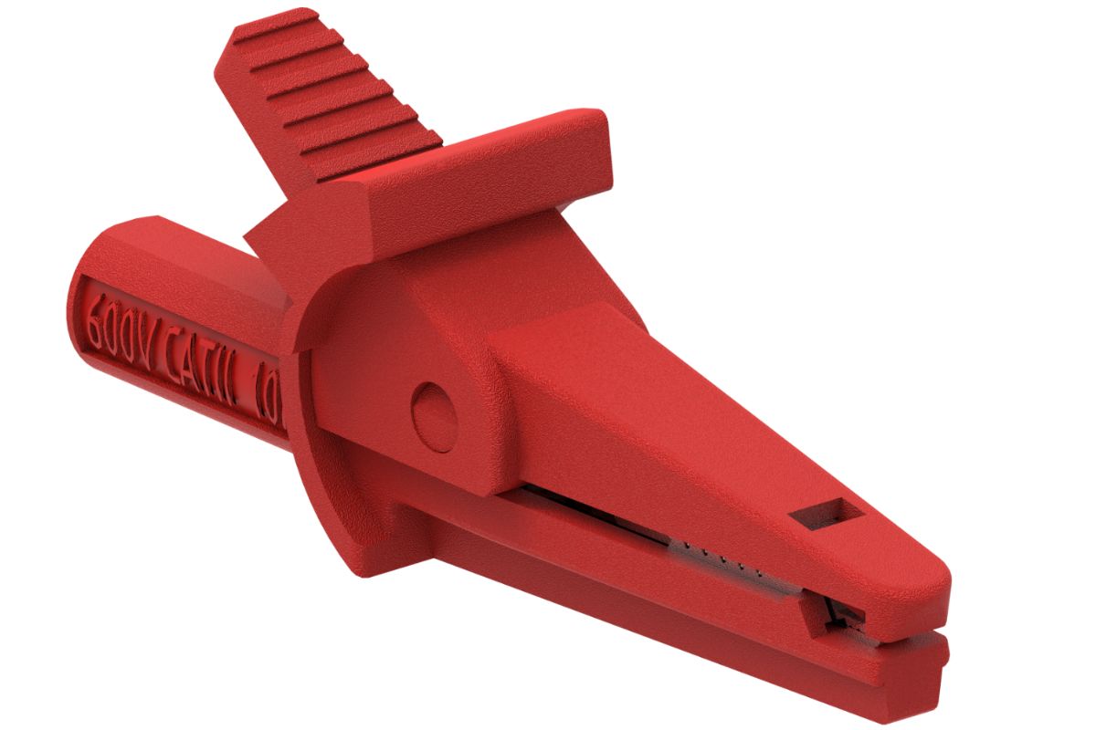 Electro PJP Alligator Clip, Nickel Plated Brass Contact, Red