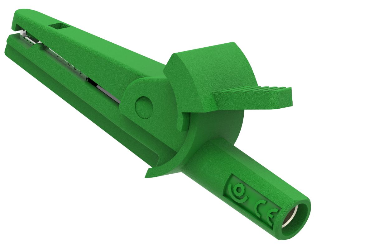 Electro PJP Alligator Clip, Nickel Plated Brass Contact, Green