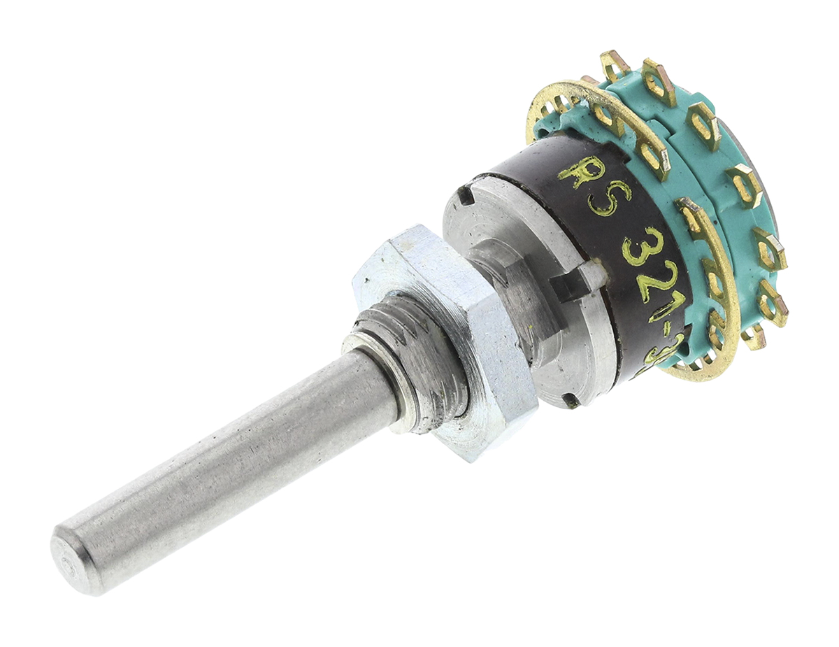 NSF MY Shorting, 6 Position DP6T Rotary Switch, 1.5A, Solder