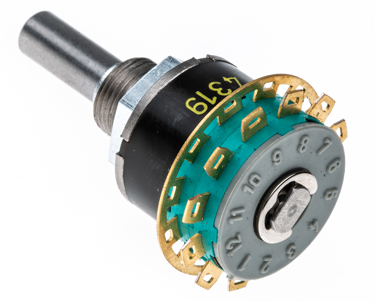 NSF GX, 12 Position SP12T Rotary Switch, 250mA, Solder