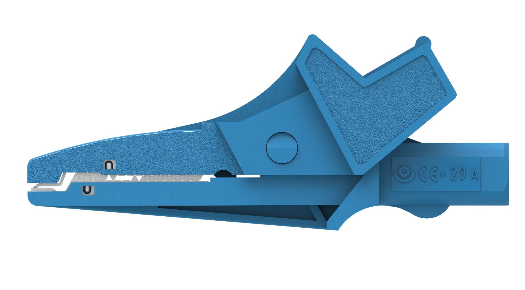 Electro PJP Alligator Clip, Nickel Plated Steel Contact, Blue