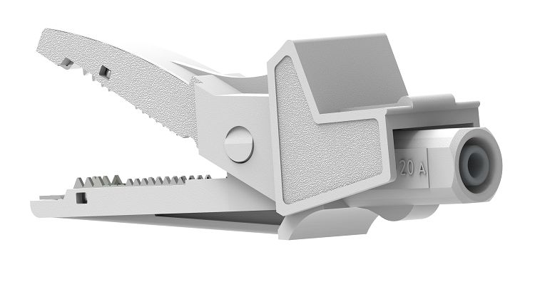 Electro PJP Alligator Clip, Nickel Plated Steel Contact, Grey