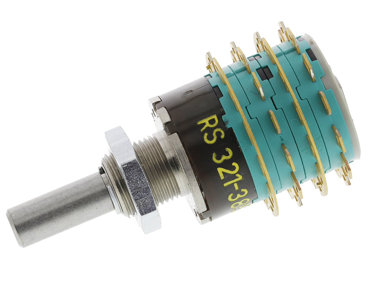 NSF GX non short, 6 Position 4P6T Rotary Switch, 250mA, Solder