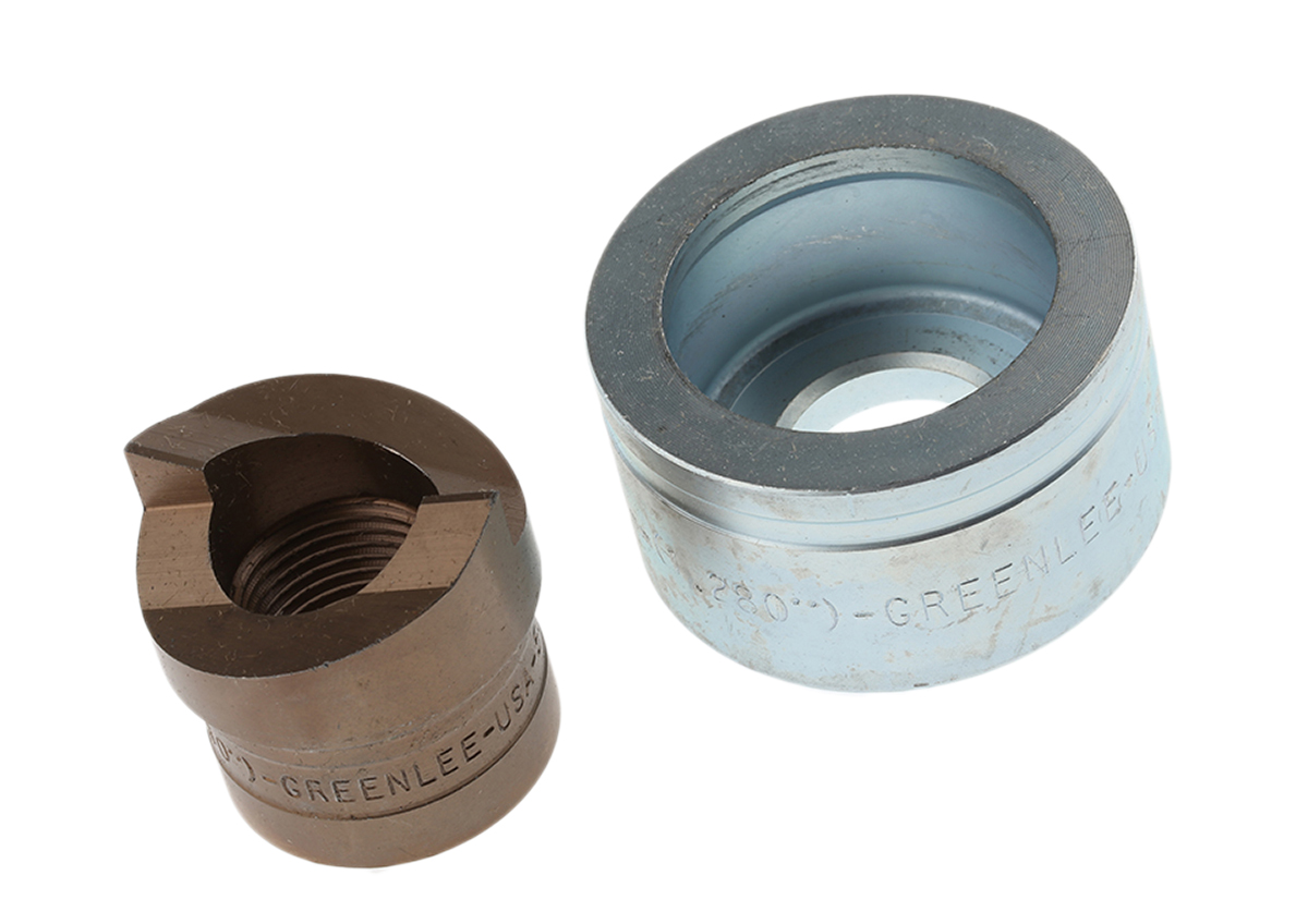Greenlee , 1 Piece Punch & Die Set, 32.5 mm, kit contents: Greenlee Punch and Die Tool, Circular, Hydraulic Operation