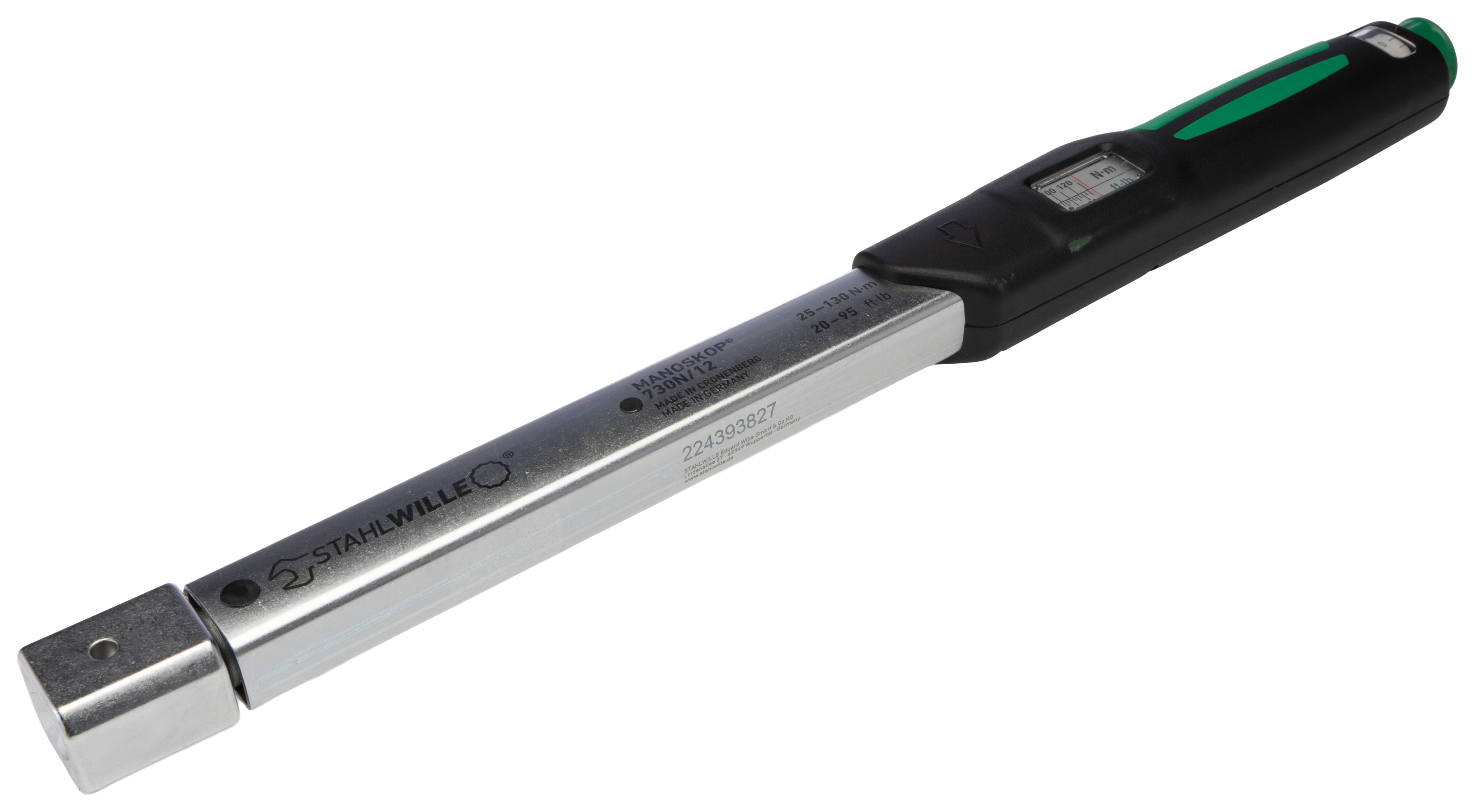 STAHLWILLE 730N Click Torque Wrench, 25 to 130 nm, 28 mm Drive, Hex Drive, 421mm Overall