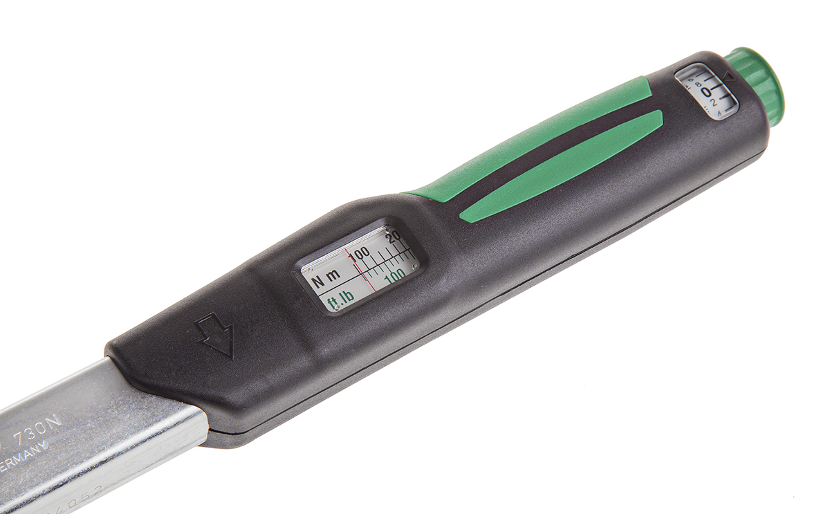 50181040 STAHLWILLE 730N Click Torque Wrench, 80 to 400 Nm, 40 mm Drive, Square Drive, 607mm Overall