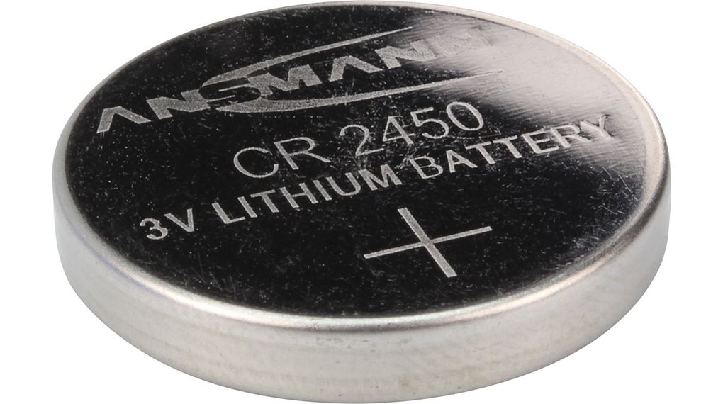 Ansmann CR2450 Button Battery, 3 V, 24.5 mm Diameter